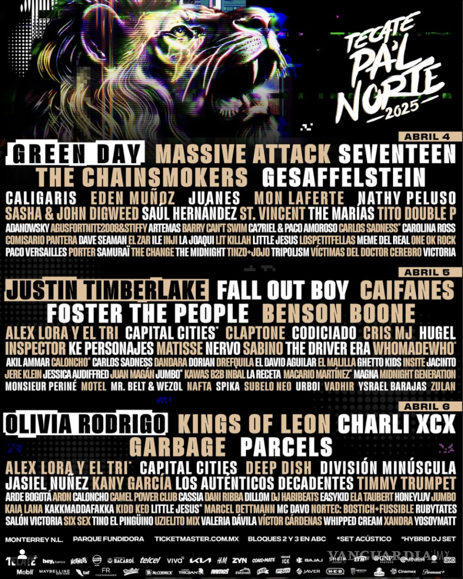 $!Lineup presentado para la edición 2025 del Festival en Monterrey.