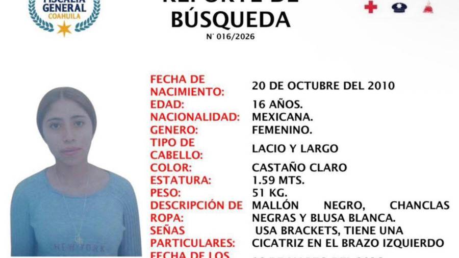 Autoridades activaron una ficha de búsqueda para la localización de Mariane Guadalupe Hernández Ramírez