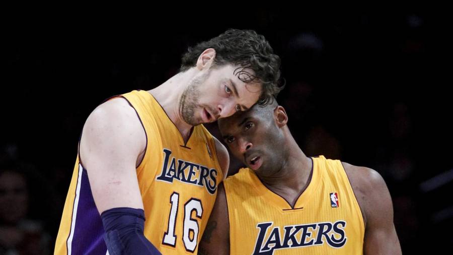 Gasol fue determinante para que Lakers ganara dos de sus títulos de la mano de Kobe Bryant.