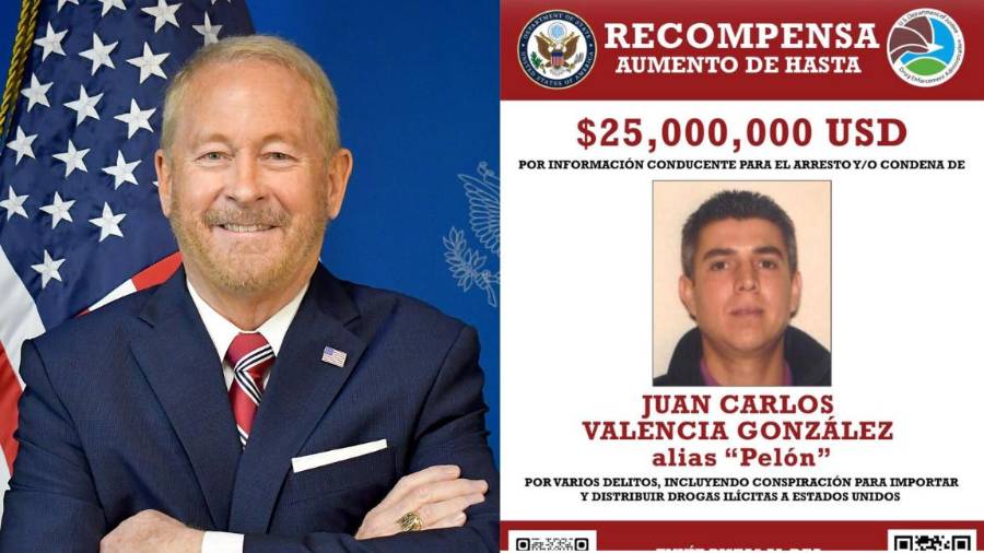 Ronald Johnson, embajador de EU en México, anunció una recompensa de hasta 25 millones de dólares por información para capturar a Juan Carlos Valencia, del CJNG.