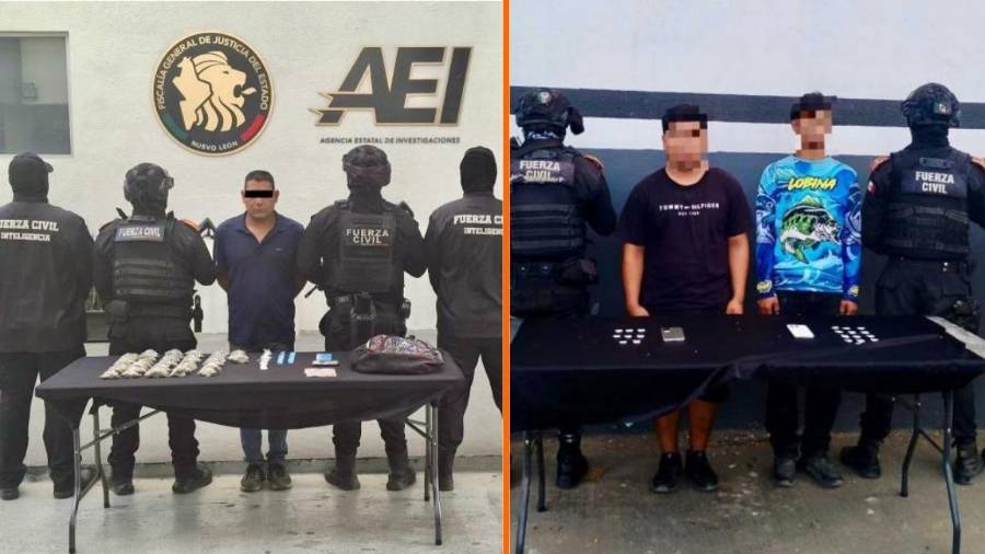 Dos menores de edad y un hombre que es señalado como objetivo prioritario de las autoridades fue detenido por elementos de Fuerza Civil y la AEI, en Nuevo León.