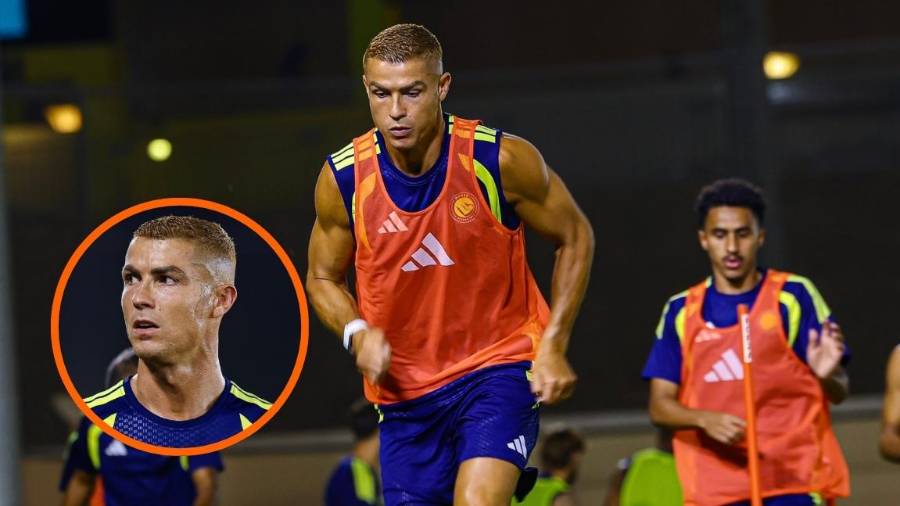 Cristiano Ronaldo estrenó un degradado con tonos rubios y cobrizos durante su regreso a los entrenamientos del Al-Nassr.