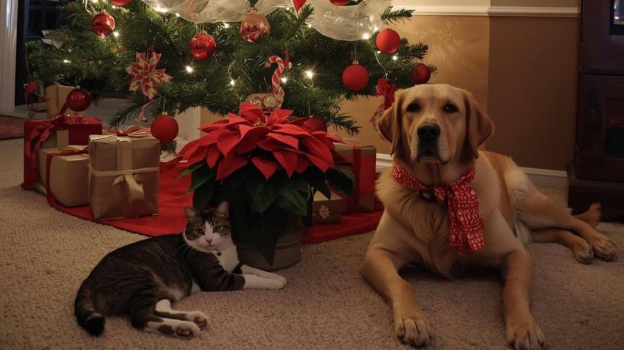 La planta Nochebuena es tóxica para gatos y perros.