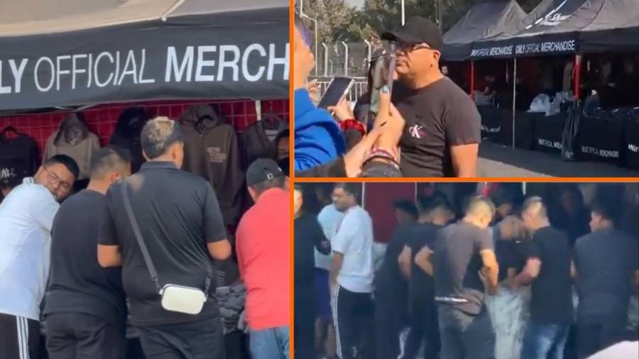 Un día previo al inicio de los conciertos de BTS en Ciudad de México, se lleva a cabo la venta de mercancía.