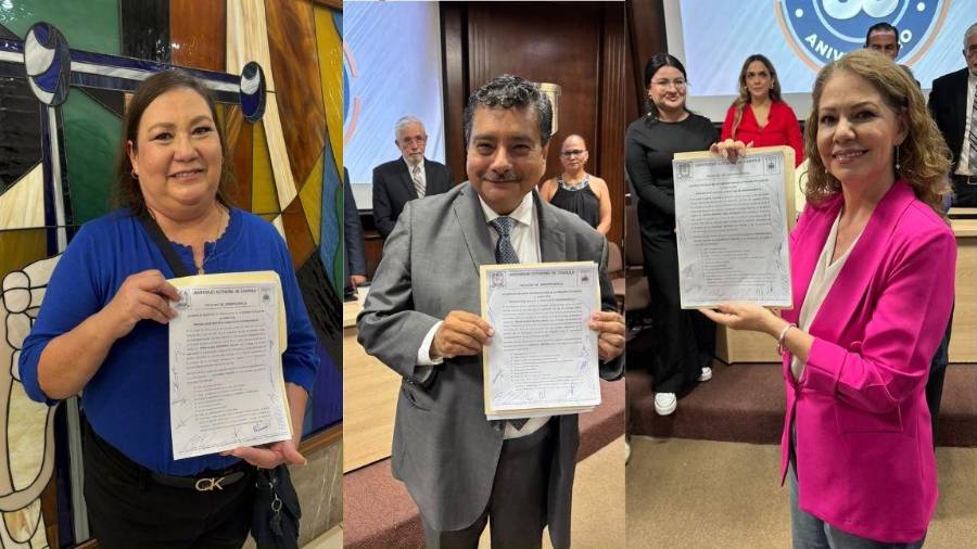 Sofía Elena Hernández, Óscar Nájera Davis y Marisol Díaz Valencia se registraron como candidatos a la dirección de Jurisprudencia de la UAdeC.