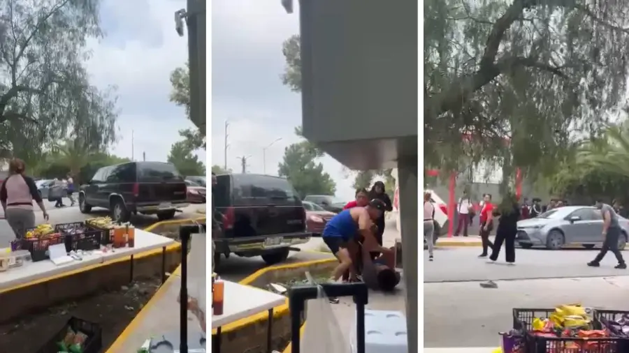 La riña entre comerciantes ocurrió sobre la calle Cresencio Orenday, en el exterior del CETis 60, en la colonia Blanca Estela.