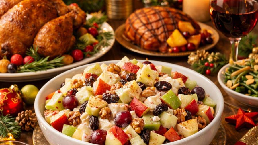 La ensalada de manzana es un platillo muy popular, en especial para las cenas de Navidad.