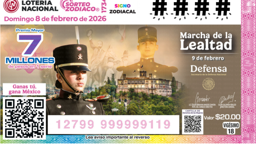 El boleto hace honor a la Marcha de la Lealtad, celebrada el 9 de febrero de 1913.