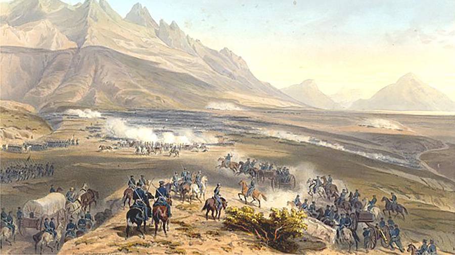 Ejército norteamericano durante una de las batallas del conflicto armado entre México y Estados Unidos.