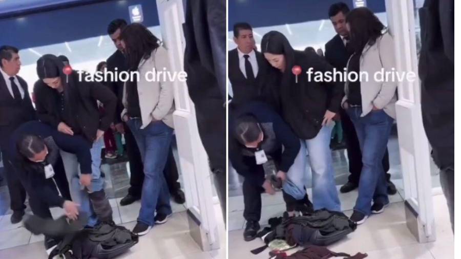 Dos mujeres fueron detenidas por elementos en San Pedro Garza García, dentro del centro comercial San Agustín, donde se hicieron pasar como clientes para apoderarse de más de 10 mil pesos en prendas.