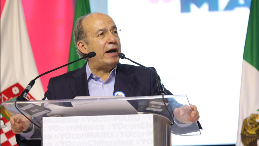 Durante un evento de apoyo a la Mandataria estatal, Calderón sostuvo que enfrentar a la delincuencia fue una obligación del Estado.