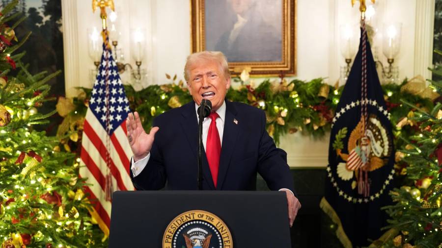 El presidente de Estados Unidos, Donald Trump, pronunció este jueves un discurso a la nación en el que trató de hacer un balance superlativo de su primer año de regreso al poder.