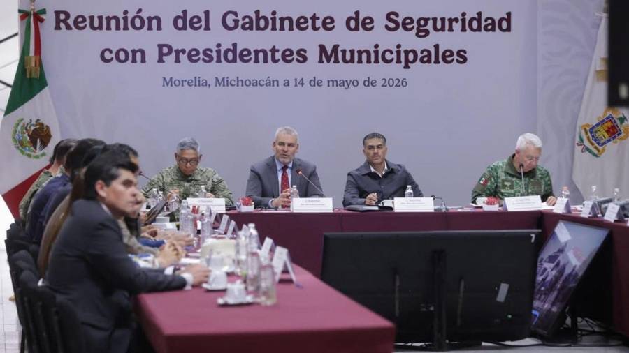 Alfredo Ramírez Bedolla y Omar García Harfuch, encabezaron la reunión del Gabinete de Seguridad con Presidentes Municipales