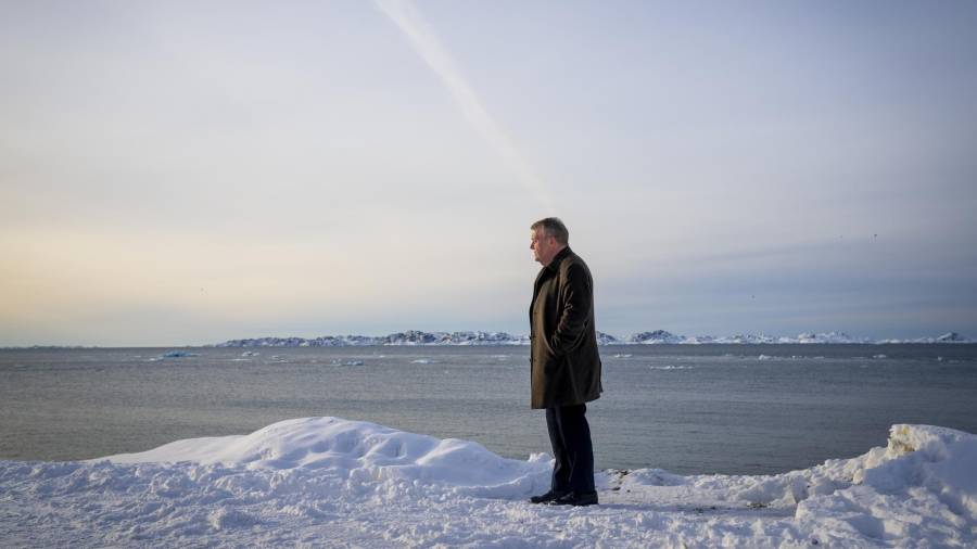 El ministro de Asuntos Exteriores de Dinamarca, Lars Loekke Rasmussen, en Nuuk, Groenlandia. Ministros de Asuntos Exteriores de Canadá, Groenlandia y Dinamarca para discutir la seguridad del Ártico.