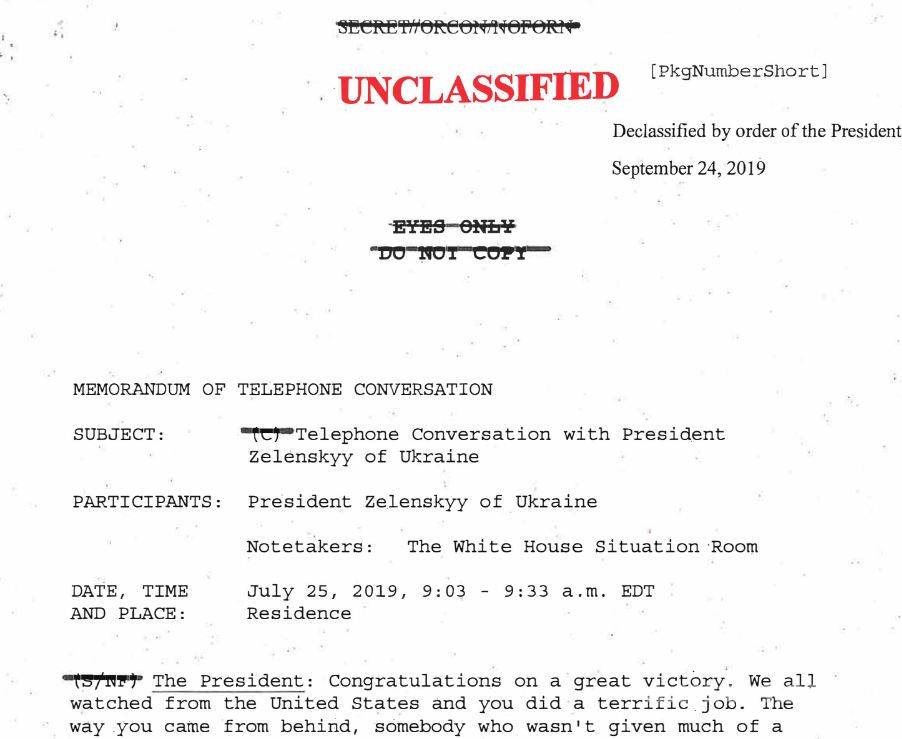 $!La transcripción de la llamada de Trump muestra que presionó al presidente de Ucrania para que investigara a Biden