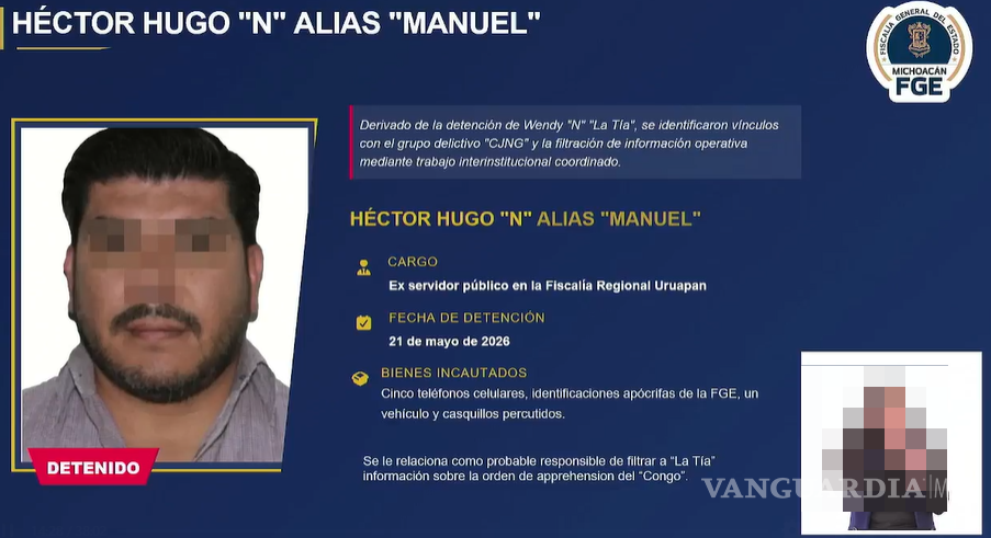 $!Carlos Manzo: caen exagente de la Fiscalía de Uruapan y mando de la Guardia Civil vinculados con asesinato