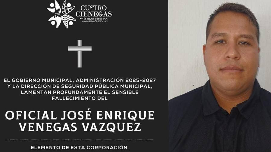 La Policía Municipal realizará un pase de lista en honor al elemento fallecido.