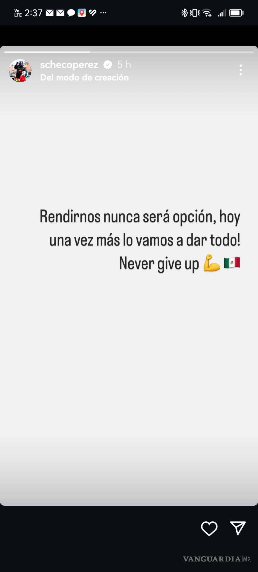$!‘¡Nunca se rindan!’: Checo Pérez compartió mensaje en Instagram previo al GP de México