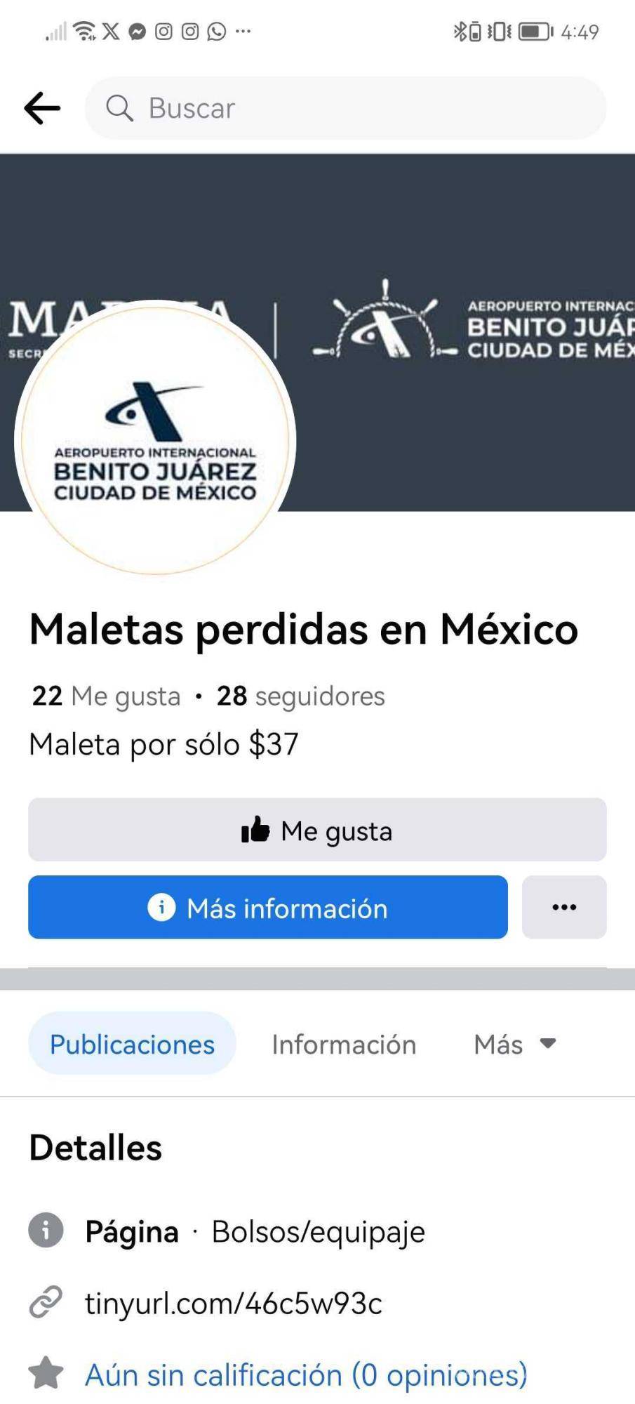 $!La página de Facebook comete fraude por venta de equipaje, a nombre del AICM.