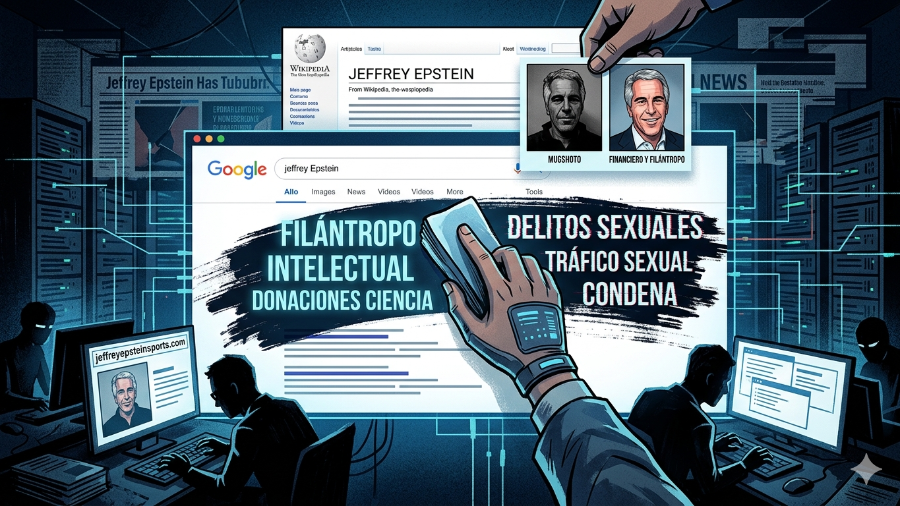 Jeffrey Epstein lideró una campaña de años para “limpiar” sus resultados de búsqueda en Google y Wikipedia, intentando sustituir su pasado delictivo por una imagen de filántropo e intelectual.