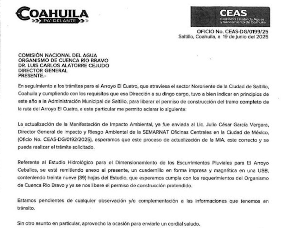 $!Documento de la CEAS muestra que la actualización de la Manifestación de Impacto Ambiental fue presentada ante la Semarnat en 2025, aunque la obra sigue pendiente de autorizaciones para su ejecución.