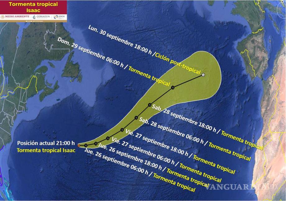 $!Se forma Tormenta Tropical Isaac sobre el océano Atlántico