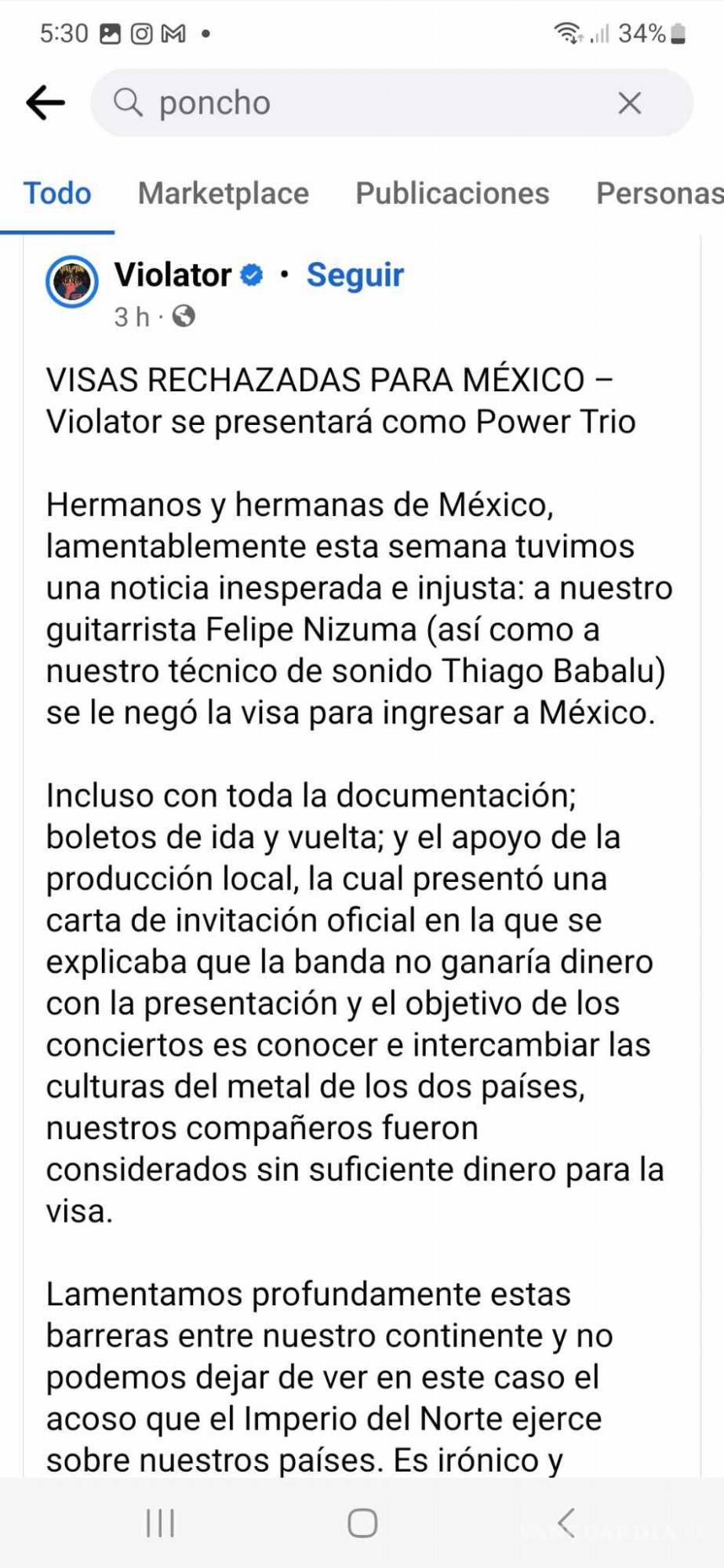 $!La banda expresa su pesar por los obstáculos que enfrentan para llevar a cabo sus presentaciones.