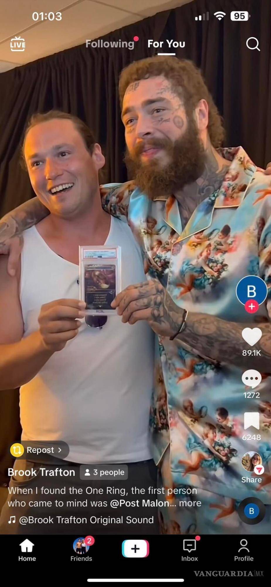 $!“Cuando encontré el Anillo Único, la primera persona en quien pensé fue Post Malone”, dijo Brook Trafton