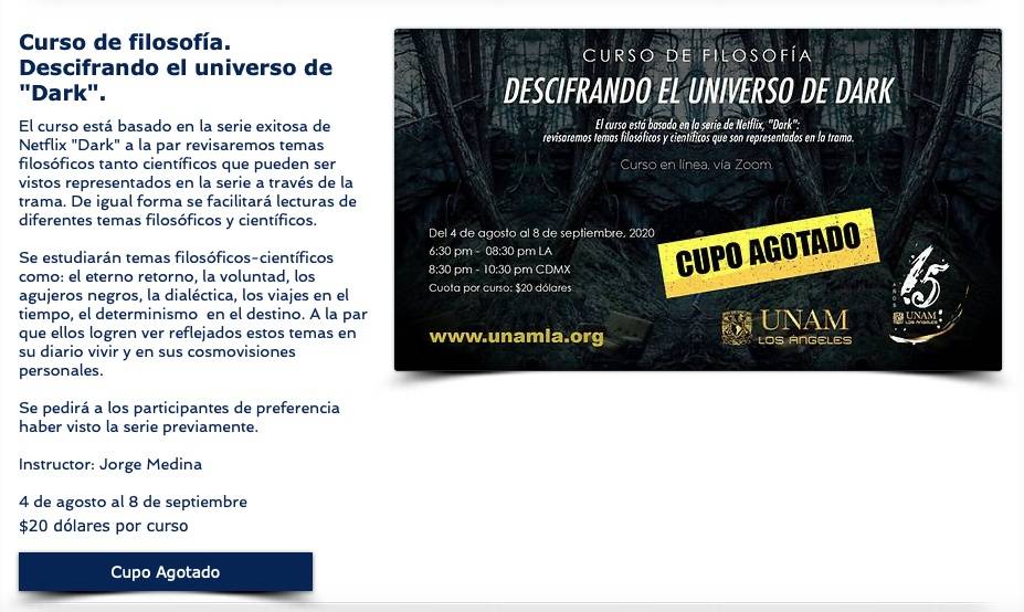 UNAM ofrece el curso de ciencia y filosofía "La luz dentro de Dark" basado en la serie de Netflix