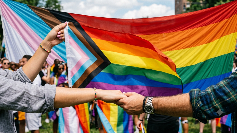 Argumentos. La versión actual de la Bandera del Progreso integra elementos de distintos emblemas creados entre 1978 y 2018 para representar a más sectores de la comunidad.