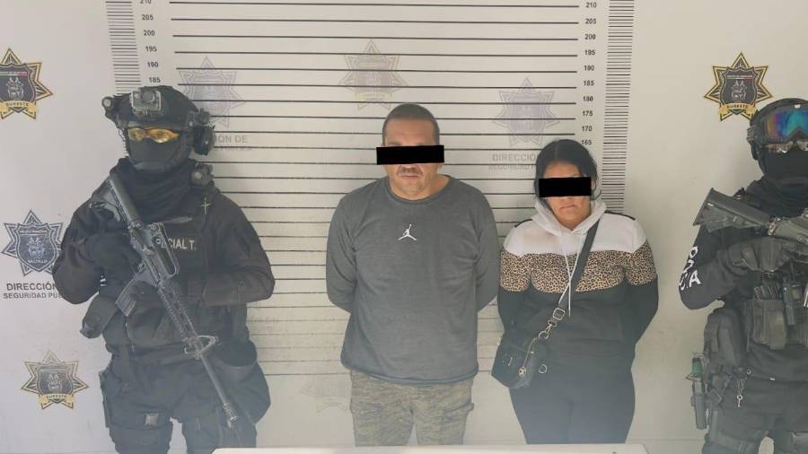 Elementos de distintas corporaciones participaron en la persecución que concluyó con la detención de Federico “N”, de 44 años, y Yessica Janeth “N”, de 34 años.