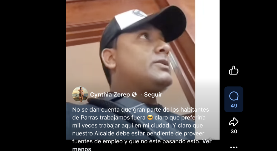 El joven campesino pidió que su mensaje sea entregado al alcalde Fernando Orozco Lara, al señalar que la falta de empleo bien remunerado afecta a las familias del municipio.