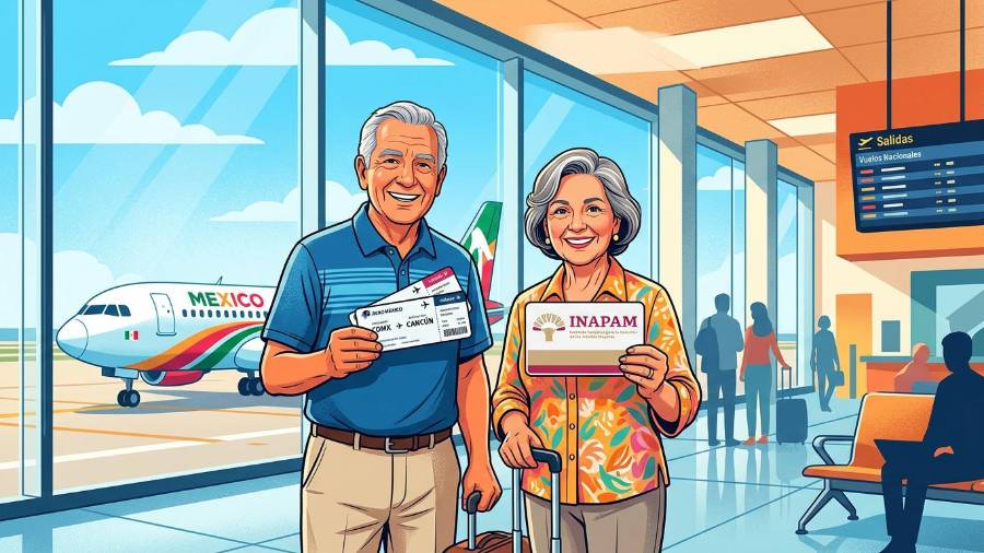 Las personas mayores de 60 años con credencial INAPAM pueden acceder a tarifas preferenciales en vuelos de Mexicana de Aviación, Aeroméxico y beneficios de membresía en Volaris.