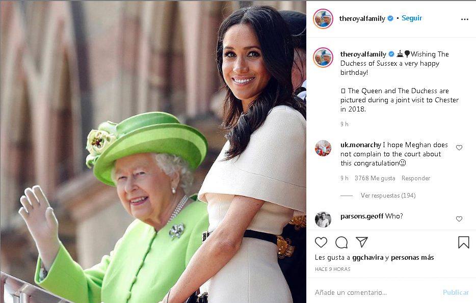 $!La realeza británica felicita a Meghan Markle