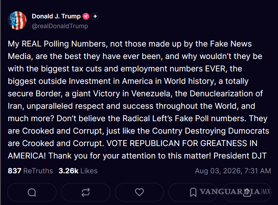 $!Trump comparte artículo que critica a Sheinbaum por rechazar ingreso de fuerzas de EU contra cárteles