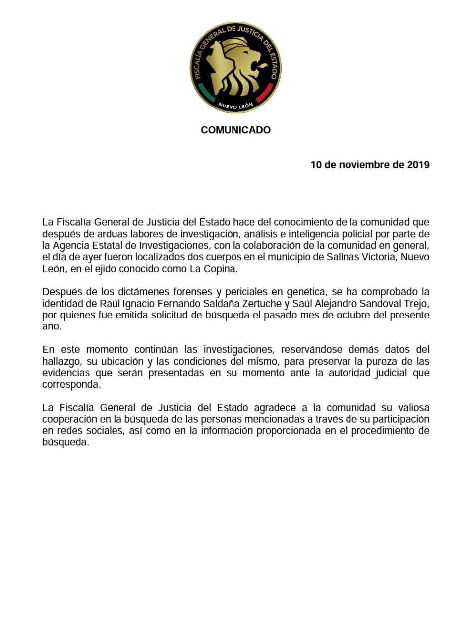 $!Hallan muertos a estudiantes desaparecidos en Nuevo León