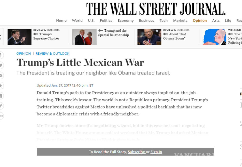 $!Ignorante, neófito y peligroso; así califican a Trump diarios de EU por su actitud con México