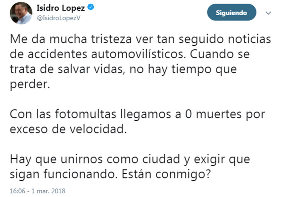 $!Exige Isidro López que regresen las fotomultas a Saltillo tras percance mortal