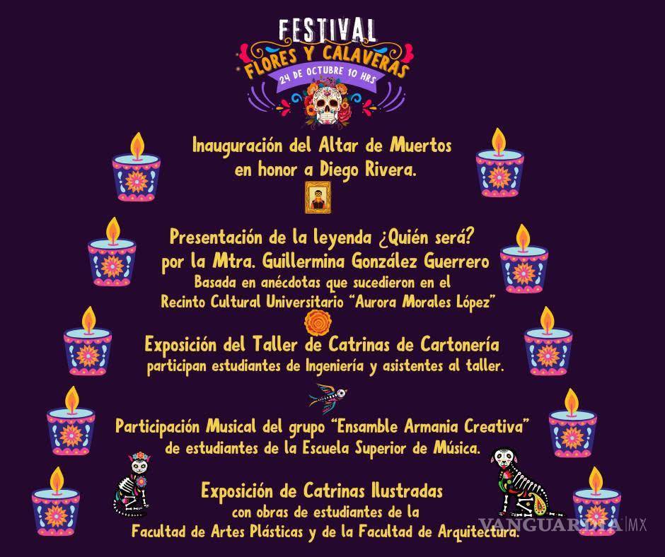 $!El Campus Arteaga es sede del Festival de Flores y Calaveras, dedicado a Diego Rivera.