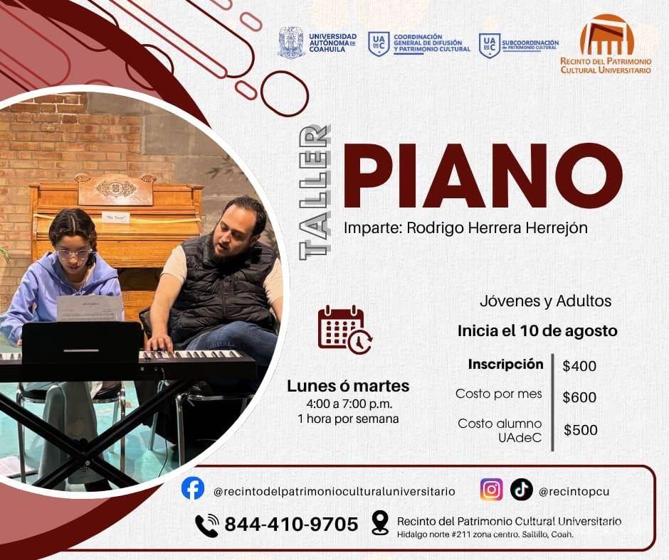 $!Saltillo: UAdeC abre inscripciones para talleres de Piano y Solfeo