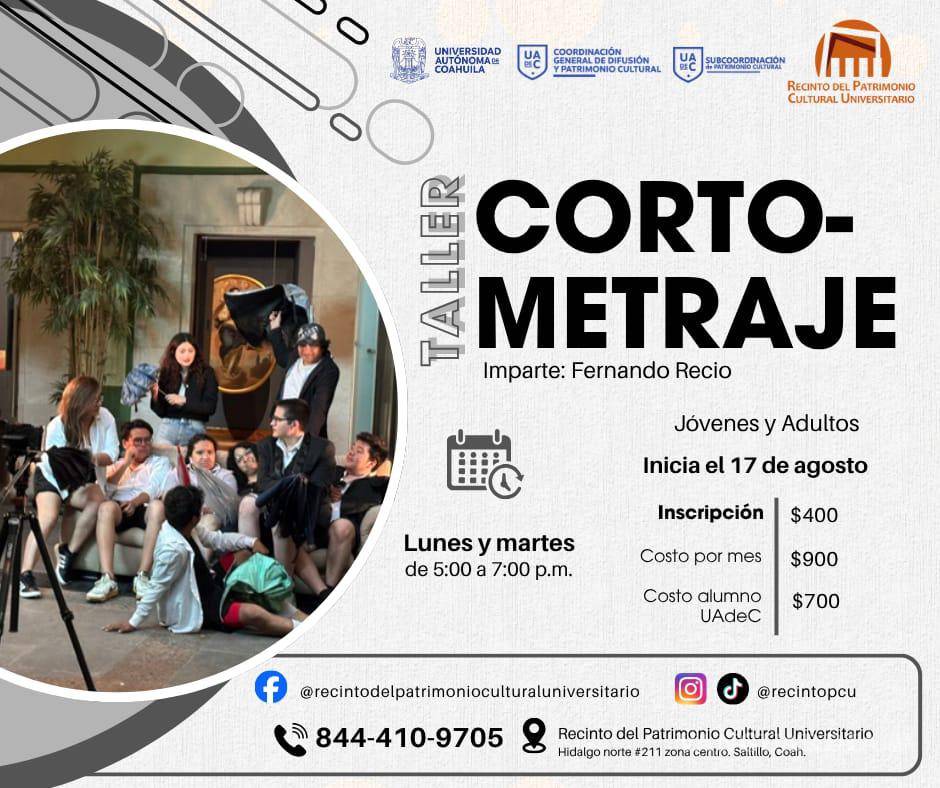 $!Saltillo: UAdeC abre talleres de fotografía, cine y producción audiovisual