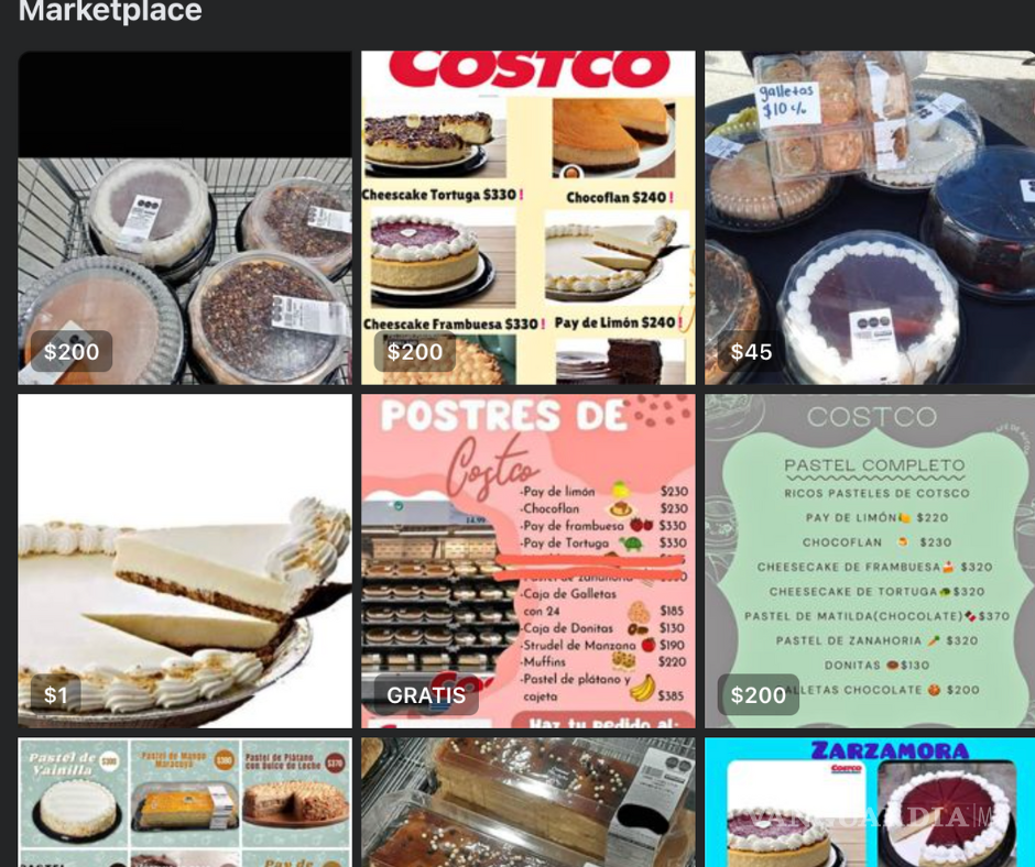 $!Al escribir en el buscador de Facebook las palabras “costco” y “Pasteles”, las respuestas automáticamente lanzan anuncios de revendedores