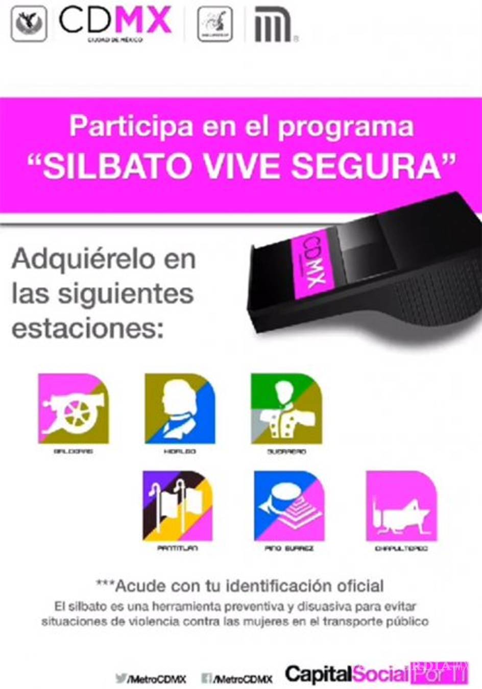 $!Sólo dos mujeres han usado el silbato contra acoso en el Metro