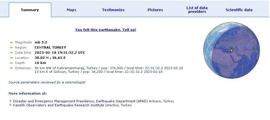 Sismo de 5.2 grados sacude Turquía: EMSC confirma movimiento telúrico