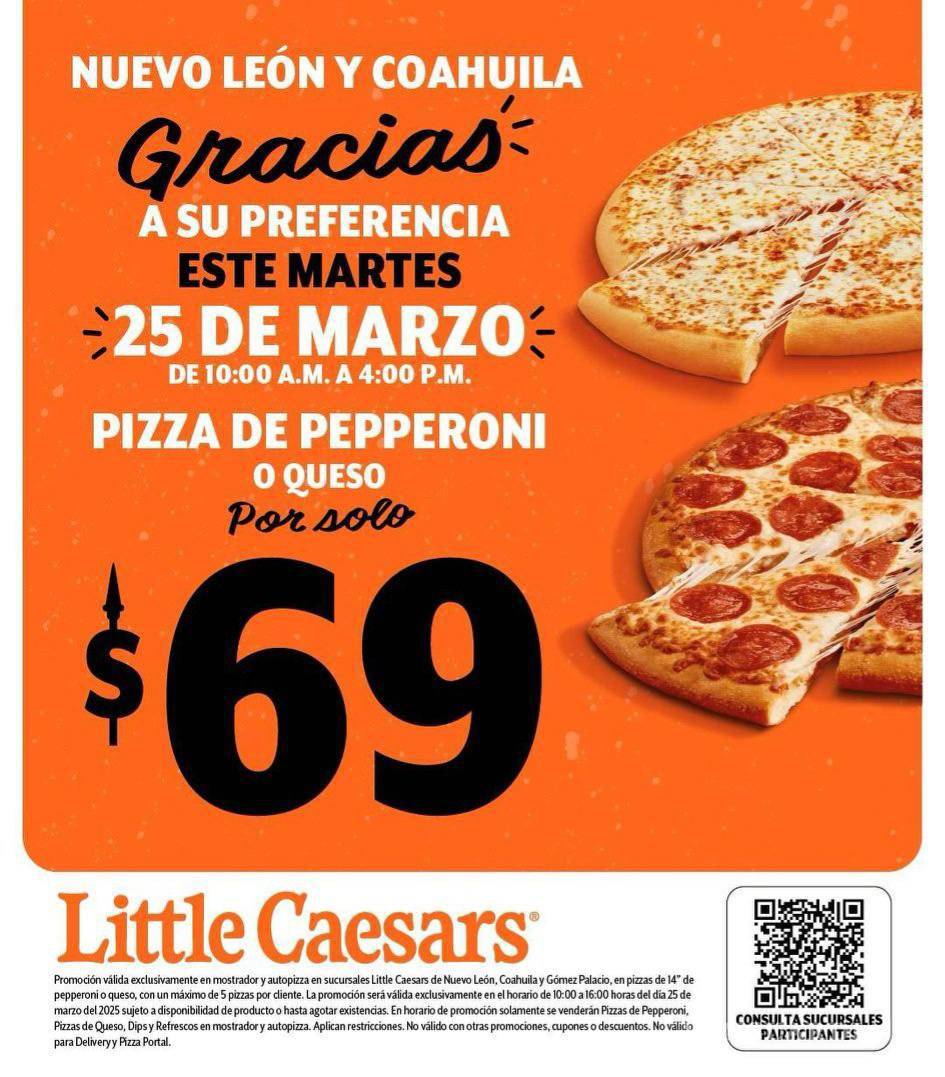 $!La promoción de Little Caesars se extenderá hasta las 16:00 horas en diversas sucursales.