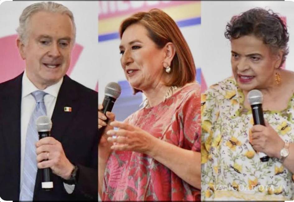 $!Xóchitl Gálvez, Beatriz Paredes y Santiago Creel precandidatos del Frente Amplio por México.