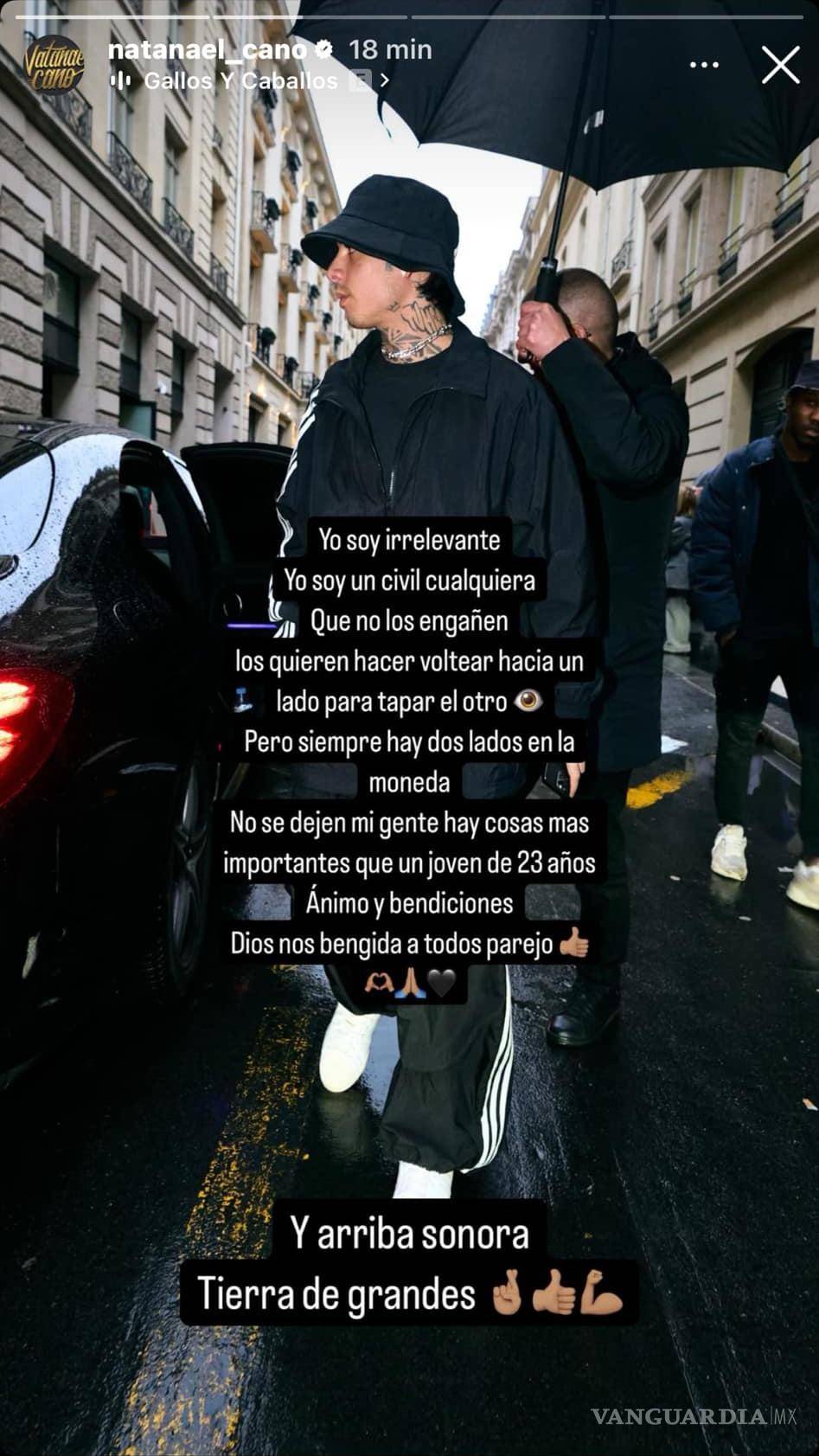 $!Cano respondió en redes sociales, afirmando que es un “civil cualquiera” y que su único trabajo es cantar.