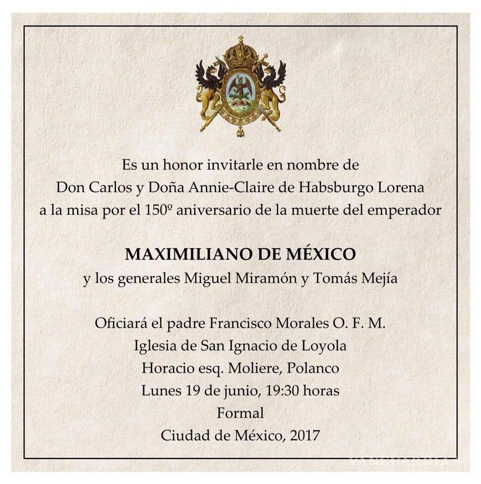 $!Conmemoran 150 aniversario de la muerte de Maximiliano de Habsburgo con misa