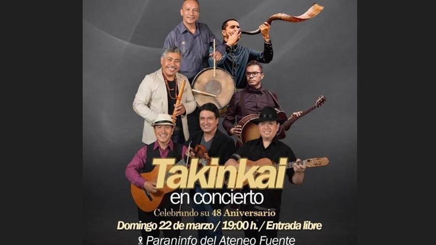 El grupo Takinkai ofrecerá un recorrido musical por América Latina en el Paraninfo del Ateneo Fuente.
