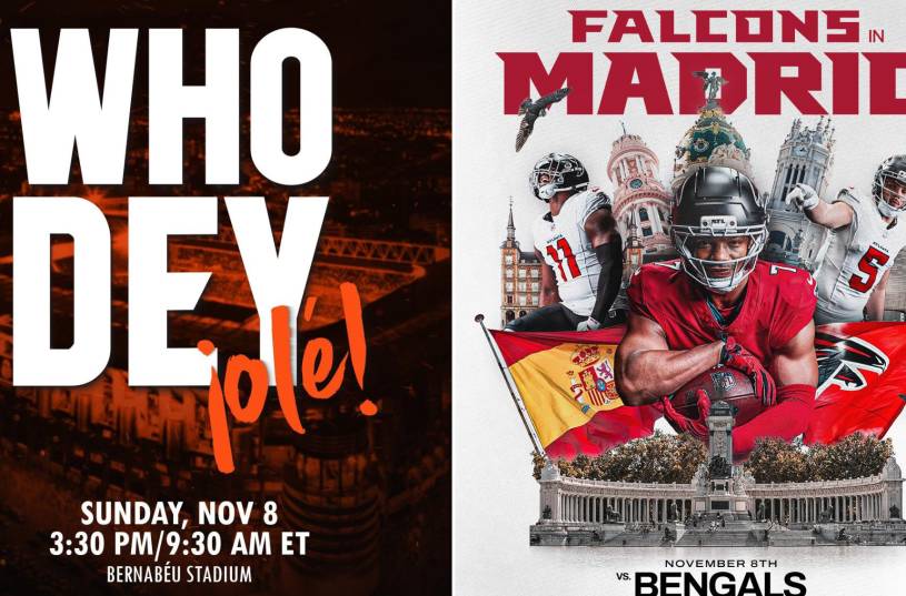 Los Bengals de Cincinnati y los Falcons de Atlanta llevarán la NFL al Santiago Bernabéu de Madrid en la Semana 9 de la Temporada 2026.